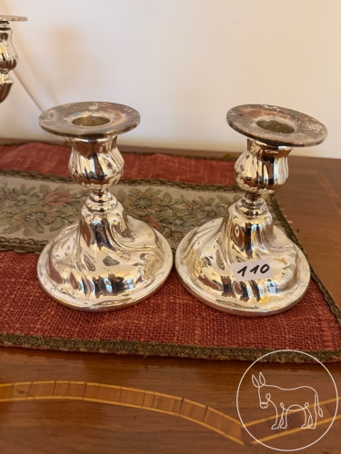 Bild 110 - 2 Stk. Versilberte Kerzenhalter