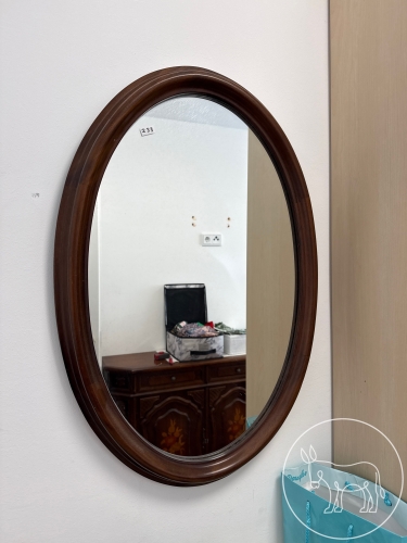 Bild 233 - Ovaler Spiegel in Holzrahmen
