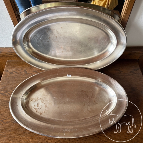 Bild 364 - 2 große Hotel-Silber-Platten