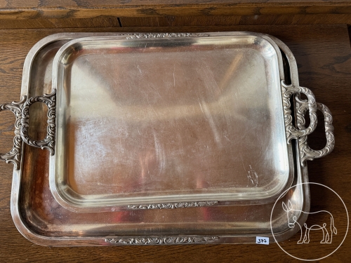 Bild 377 - 2 große Hotelsilber-Platten