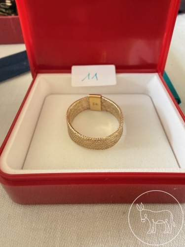 11 - Gestrickter Gelbgoldring