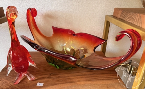 036 - orange-rotes Murano Konvolut