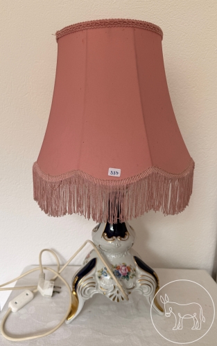 337 - Porzellan-Lampe mit Schirm
