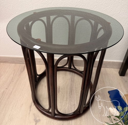 410 - Runder Rattan-Beistelltisch