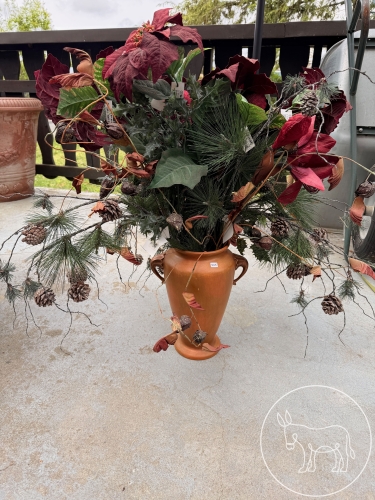 Bild 525 - Keramikvase mit Kunstblumen