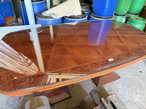 228 - Esstisch Holz mit Glasplatte
