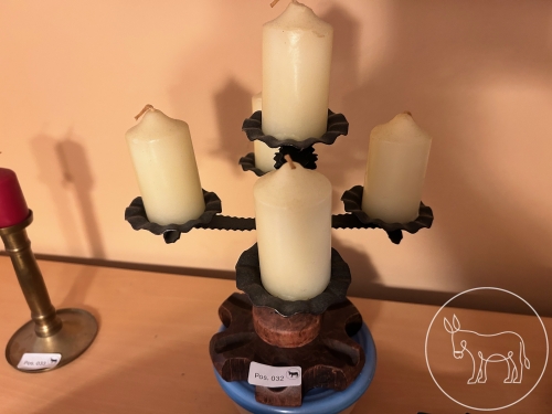 Bild 032 - Kandelaber Metall, Holz
