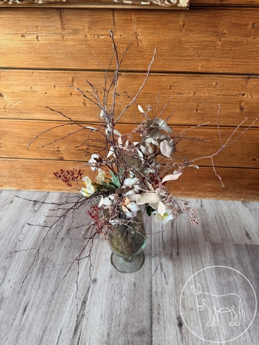 036 - Vase mit Kunstblumen