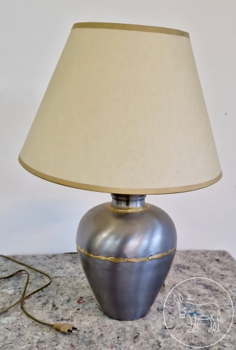 Tischlampe Silver/Beige