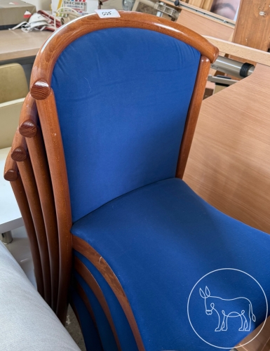 Bild 035 - 4 Stück Vollholzsessel mit Stoffbezug