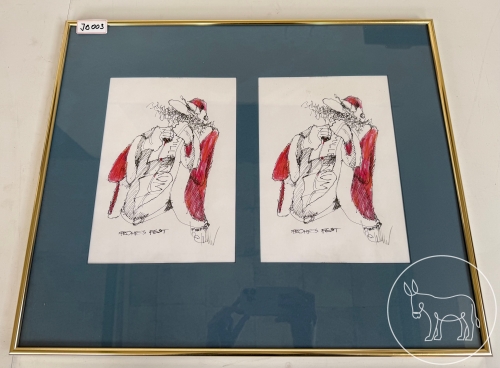JB003 - 2 Zeichnungen von Kurt Piber, signiert