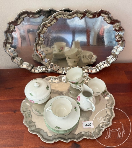 168 - Augarten Espresso-Set mit 3 Tabletts