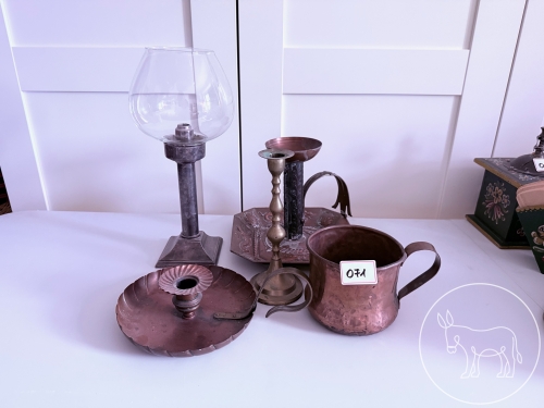 071 - Kerzenhalter aus Silber, Kupfer und Messing
