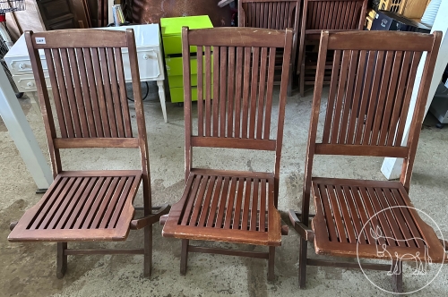 007 - 3 Stück Gartenstühle massiv
