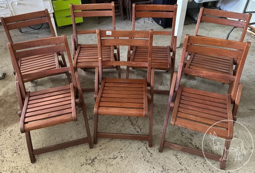008 - 7 Stück Holzstühle Stylist Line