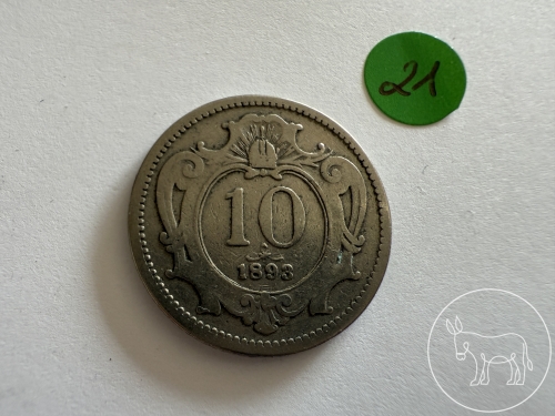 021 - 10 Heller Münze aus 1893