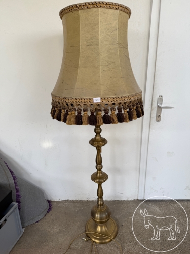 63 - Messing-Stehlampe mit Schirm