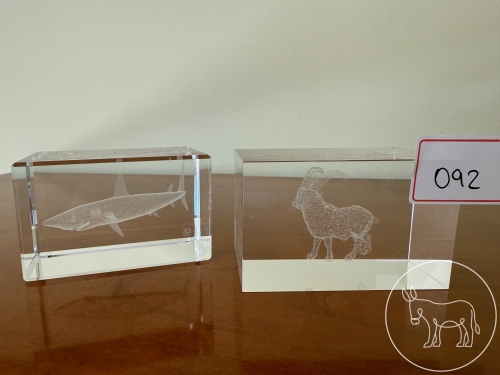 Bild 092 - 2 Briefbeschwerer Glas