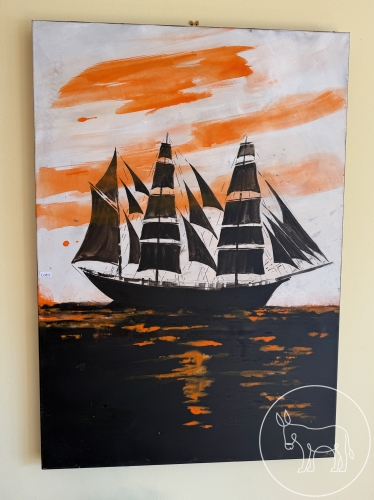 Bild 081 - Leinwand mit Schiff