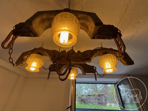 337 - Deckenlampe Wagengestell