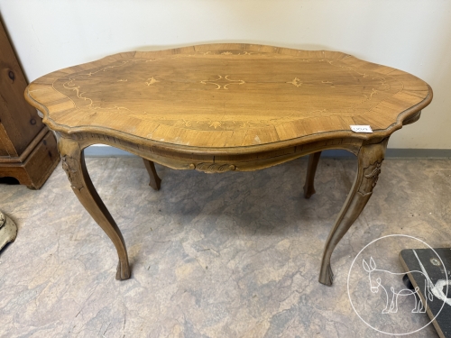 Bild 017 - Biedermeiertisch mit Glasplatte