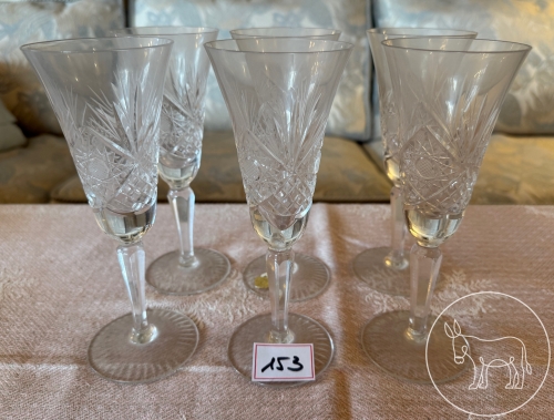 Bild 153 - 6 Stk. Bleikristall Sektflöten