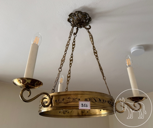 356 - handgefertigte Messing-Leuchte