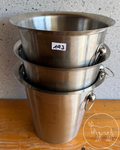 Bild 193 - 3 Stk. Edelstahl Eiswürfelkübel