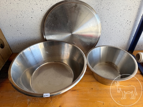 214 - 2 Edelstahlschüsseln, 1 Deckel