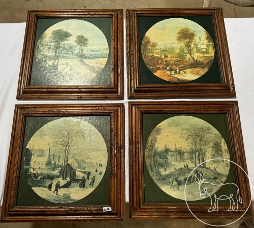 Bild 018 - 4 Ölbilder auf Holz