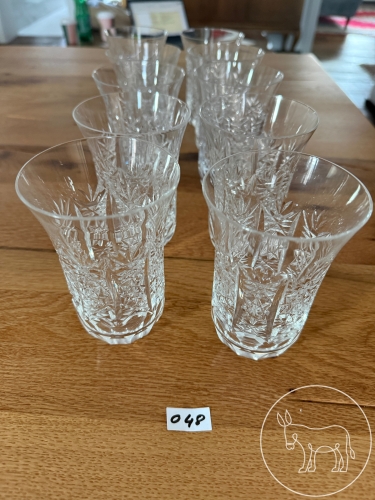 048 - 10 Bleikristall Wassergläser